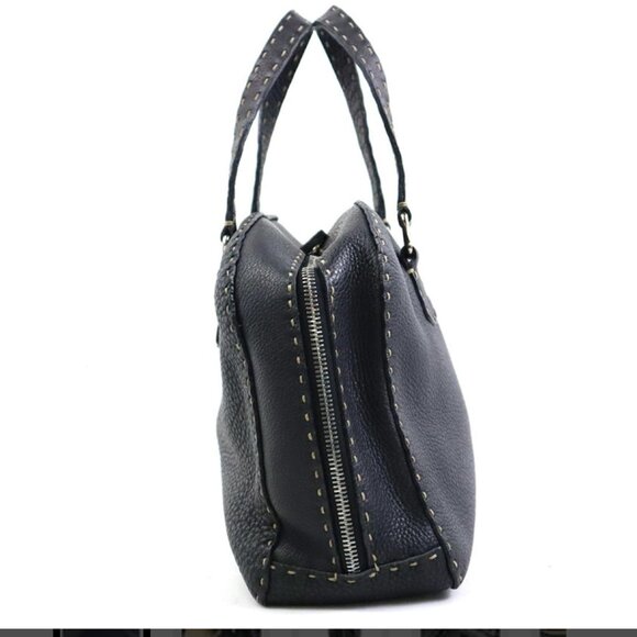 FENDI Selleria Black Leather Tote Bag - Picture 6 of 14